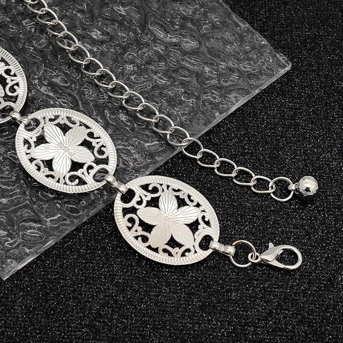 Women's Concho Chain Belt Western Cowgirl Metal Waist Chain Belt for Dress
