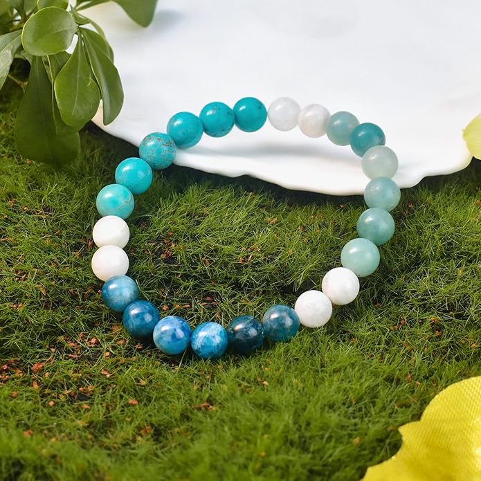 Strong Healing Crystal Bracelet 8MM Genuine Stone Bracelet Lucky Beaded Bracelet Chakra Bracelet 6.5 inch Positive Energy Inspirational Gifts for Women Mom