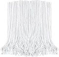 Beaded Necklace, 100PCS White Mardi Gras Beads Stuff Party Favors, 33" Holiday Toy Costume Bulk, Festival Parade Throw Accessories for Wedding Birthday Celebrations Decoration