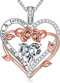 MOOSEA Valentines Day Gifts for Wife Mom - S925 Sterling Silver 1-3 ct D Color VVS1 Clarity Moissanite Necklace, Anniversary Birthday Gift for Her