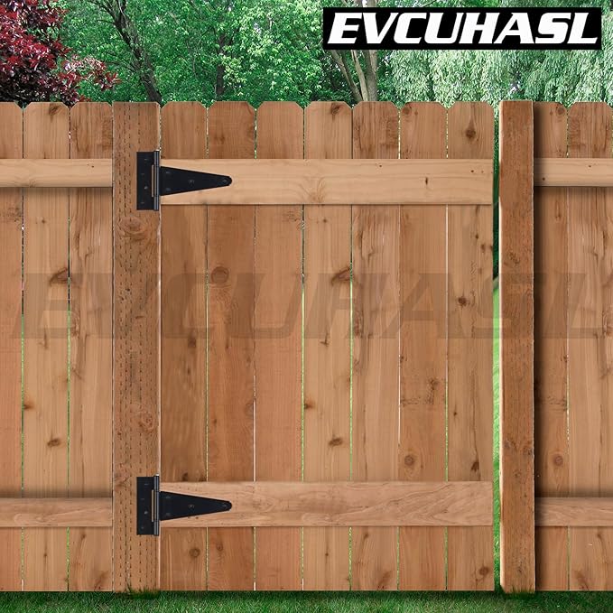 8 Inch T-Strap Gate Hinges, Shed Barn Door Hinges Heavy Duty, Yard Gate - Image 7