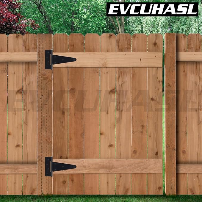 6 Inch T-Strap Gate Hinges, Shed Barn Door Hinges Heavy Duty, Yard Gate - Image 7