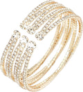 Rhinestone Bracelet for Women MultiLayer Crystal Cuff Bracelet Strand Layered Bracelet