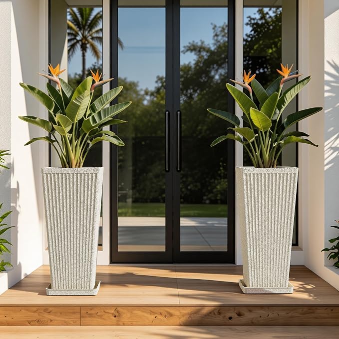 24" Tapered Tall Planters for Outdoor Plants - Image 5