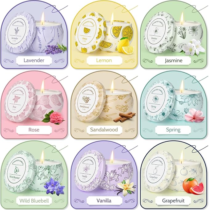 WarmEmbrace Scented Candles, Candle Set of 9 | Long-Lasting Candles - Image 3