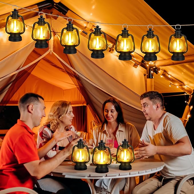Ferraycle 6 Pcs Mini Lanterns 6 Inch Black Lamp Table Decor | Western Cowboy - Image 4