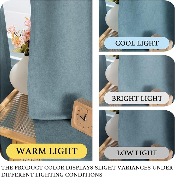 H.VERSAILTEX Room Darkening Curtains 84 inches Long 2 Panels Set, Faux Linen - Image 3