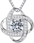 MOOSEA Valentines Day Gifts for Her, 1-3 ct Love Knot Moissanite Necklace VVS1 Clarity Moissanite Pendant Necklace Anniversary Jewelry Gifts Birthday Gifts for Her Wife Girlfriend Mom