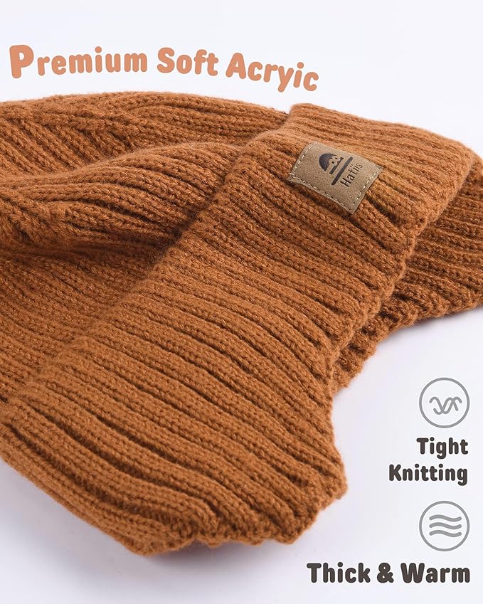 Baby Beanie Fleece Lined Toddler Winter Hat with Ear Flaps Little Girls Boys Warm Hats Cute Beanies for Kids