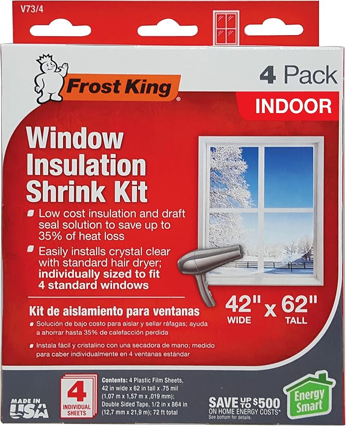 Frost King V73/4T Shrink Film Window KIT, Transparent by Thermwell+Products+Co.%2C+Inc