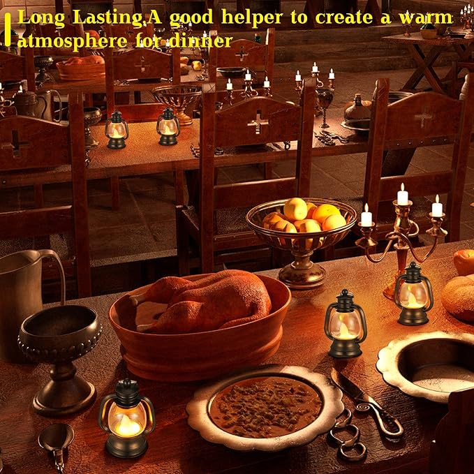 Ferraycle 12 Pcs Mini Lanterns 4 Inch Black Lamp Table Decor | Western Cowboy - Image 6