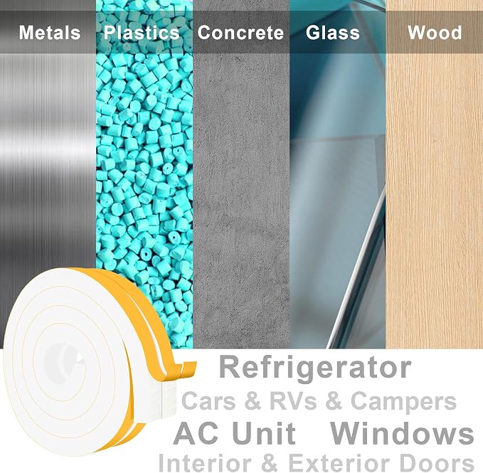 Thick Foam Seal, Strong Adhesive, Door Gap Filler & Draft Stopper | Fills Wide - Image 6