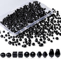 LAIDANLA 800PCS Glass Beads Black Color Crystal Beads Assorted Crystal Beads with Container Box for DIY Necklace Bracelet Earring Jewelry Making
