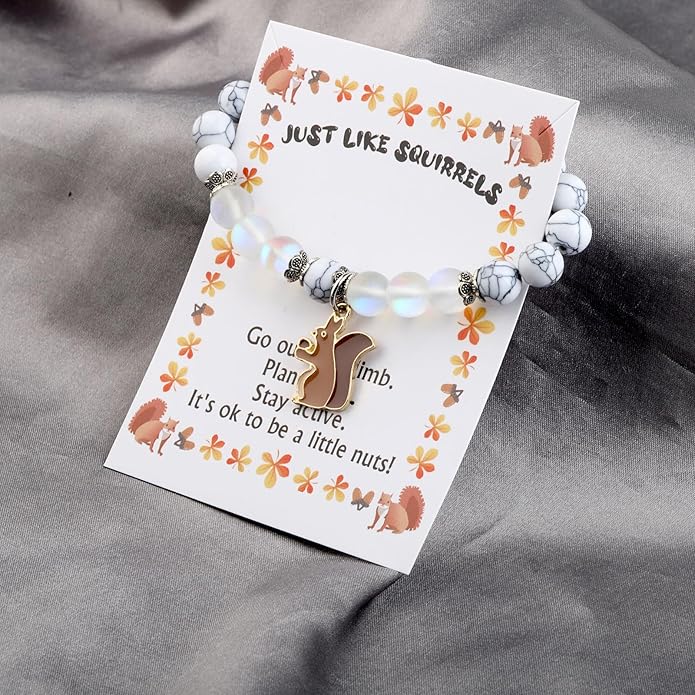FUSTMW Squirrel Gifts Squirrel Bracelets Gifts for Squirrel Lovers Jewelry Cute Animal Lover Gifts Squirrel Inspired Gifts