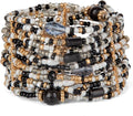 SPUNKYsoul Beaded Stretch Bracelet – Boho Multi-Row Look Bracelet, Vibrant Resort-Style Statement Jewelry