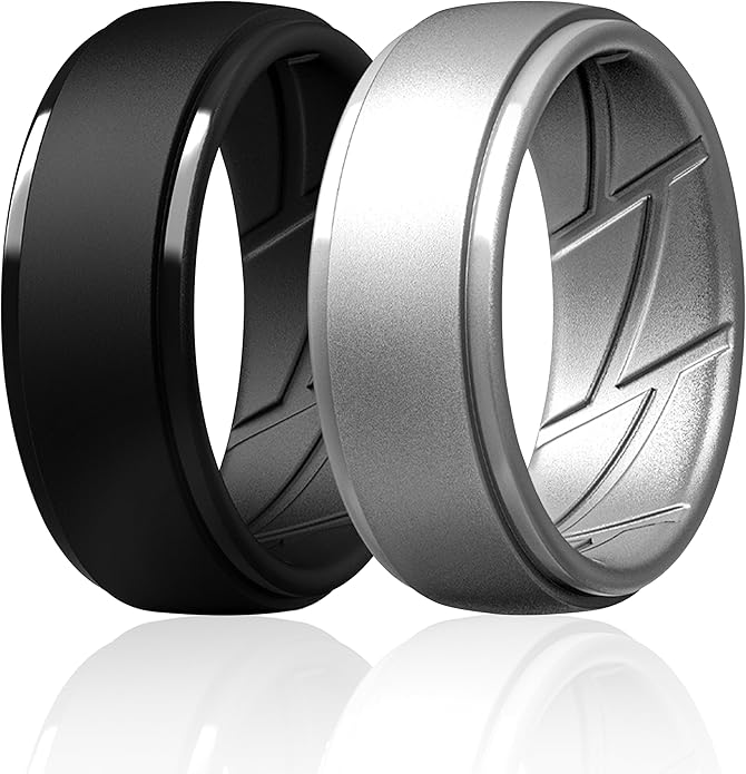 ThunderFit Men's Silicone Rings 10mm Wide 2.5mm Thick Rubber Bands, Breathable, Variety Multipack 1-10