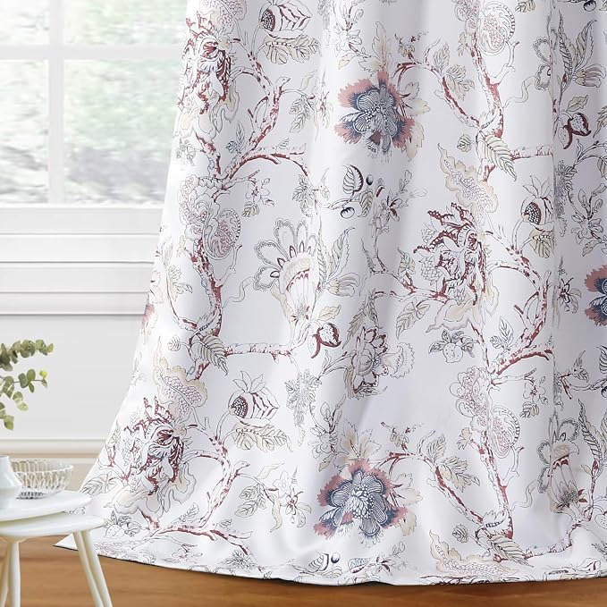 H.VERSAILTEX Blackout Curtains 84 Inch Length 2 Panels Set Floral Print Curtain by HVERSAILTEX