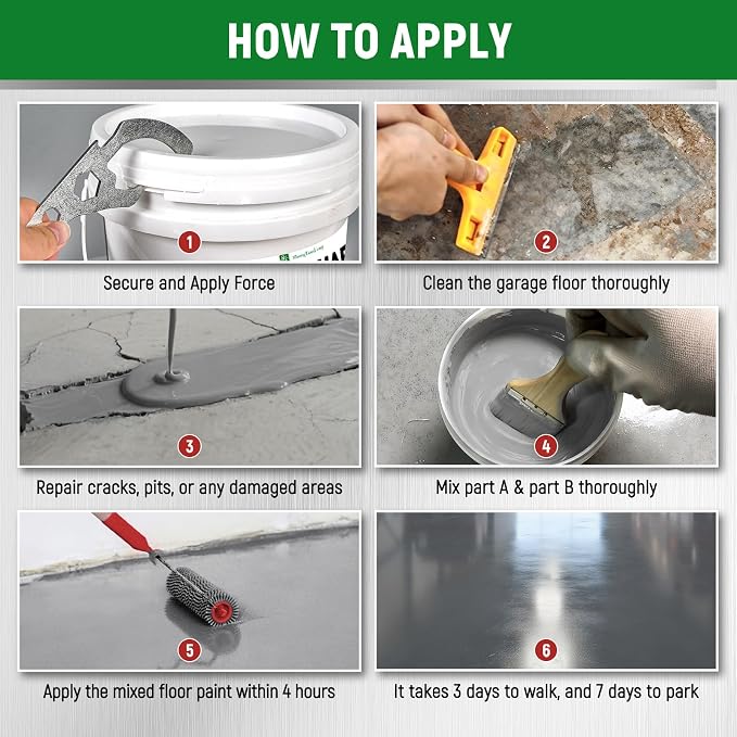 5 gallon, Professional Floor or Wall Paint Kit) -Acrylic Concrete Coating - Image 8