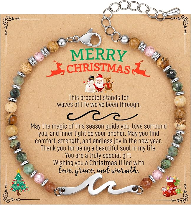 TONY & SANDY Friend Gifts for Women, Unique Valentine's Day Gifts for Her, Sister Gifts from Sister, Wave Bracelet, Christmas Birthday Gifts for Women, Bestie Friendship Bracelets
