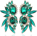 Vintage Rhinestone Statement Earrings Fancy Crystal Cluster Drop Dangle Earrings for Women