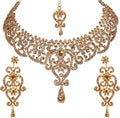 Touchstone Indian jewelry set for women bollywood gold jewellery wedding outfits necklace sets earrings bridal maang tikka fancy costume girls big desi accessories rhinestone in gold or silver tone