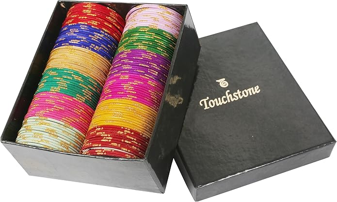 Touchstone indian bangles bracelets for women colorful churiyan set return gifts jewelry chudiya bulk pack bollywood metal bangle sets 12 textured vintage colors. Set of 144