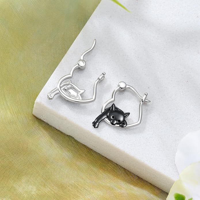 Hypoallergenic Earrings Rabbit Tiger Teddy Koala Puppy Panther Peacock Earrings Sterling Silver Animal Hug Hoop Earrings Jewelry Mothers Day Graduation Birthday Gifts for Women