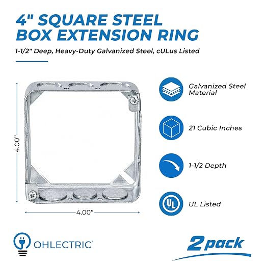 4" Steel Box Extensions 1-1/2" Deep - Image 2