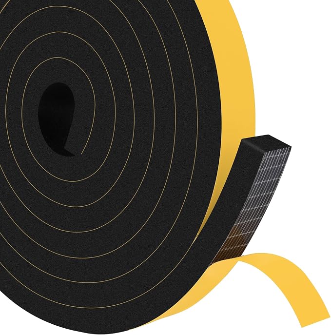 Thick Weather Stripping for AC, Door Gap Filling, 1x1/2in Foam Tape | Blocks by YIMIKI