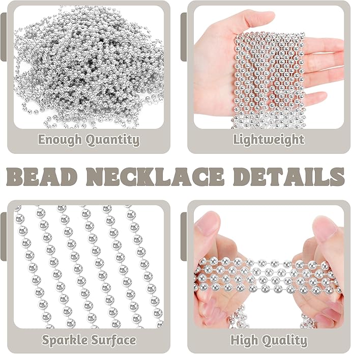 300PCS Mardi Gras Beads Bulk, Mardi Gras Beads Necklace, Parade Throw Accessories Set Decorations Party Supplies