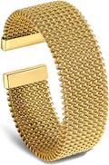 hotoo Gold Open Cuff Bangles Wide Woven Bracelets For Women Stainless Steel Stackable Jewelry For Xmas Birthday Gifts