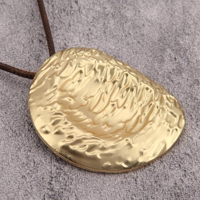 Women's Leather Long Necklace Bohemian Style Circle Retro Pendant Necklace Women's Jewelry