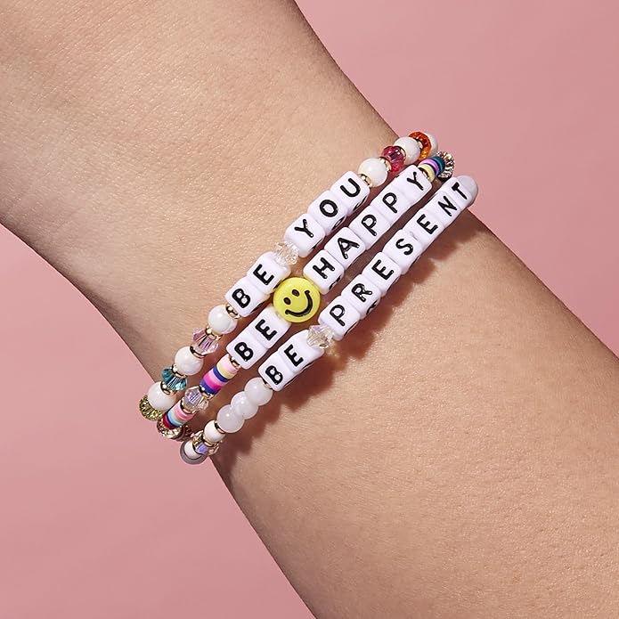 Little Words Project Mother's Day Gifts, The Original Word Bracelet, Made with Colorful Beads and Plated Brass Hardware, Handcrafted Design & Positive Message