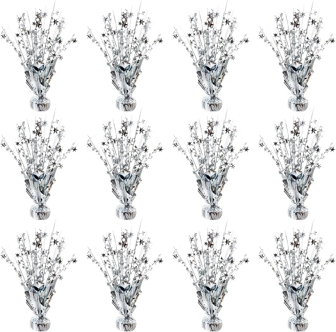 12 Pcs Metallic Foil Spray Centerpiece Party Star Table Decoration Brust by YinNorth