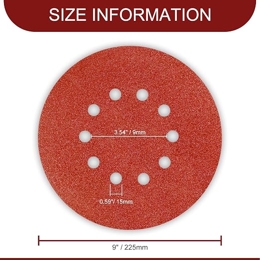 9 Inch 10 Holes Sanding Disc 100 Grit Drywall Sandpaper 30PCS - Image 4