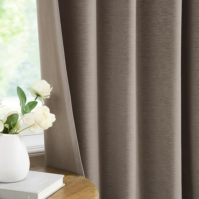 Kayne Studio Mocha Tan Velvet Pinch Pleated Back Tab Curtains 95 Inch Long | - Image 7