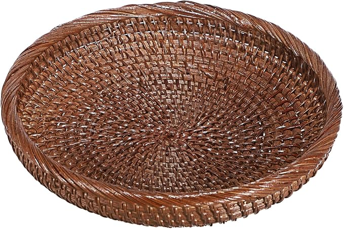 Hipiwe Small Key Basket Bowl for Entryway 7.6" Round Wicker Basket by Hipiwe