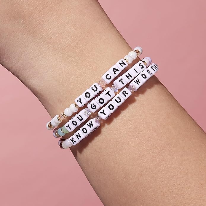 Little Words Project Mother's Day Gifts, The Original Word Bracelet, Made with Colorful Beads and Plated Brass Hardware, Handcrafted Design & Positive Message