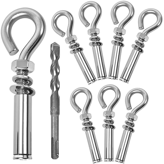 8 Pack 3/8" X 4-1/2" Expansion Eye Bolt, Concrete Eyebolt Anchors, Heavy Duty by Unknown