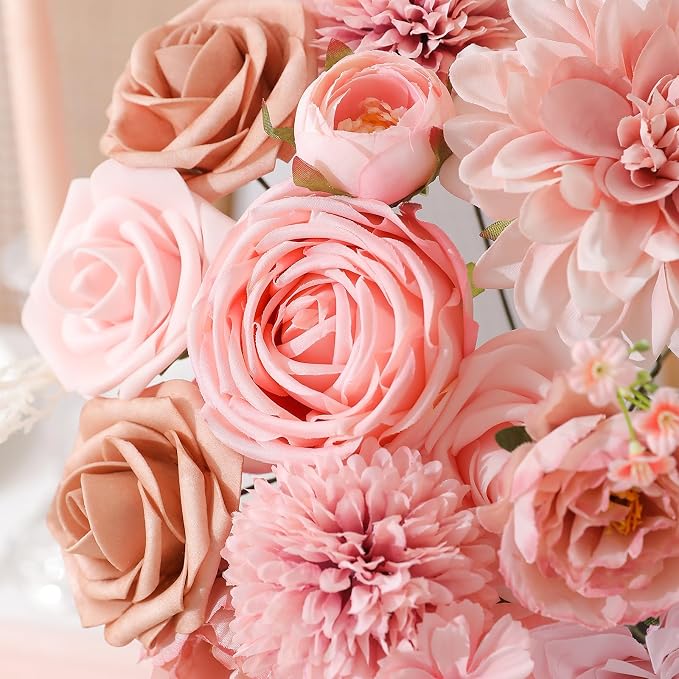 Artificial Flowers Fake Rose Flowers Dahlia - Image 2