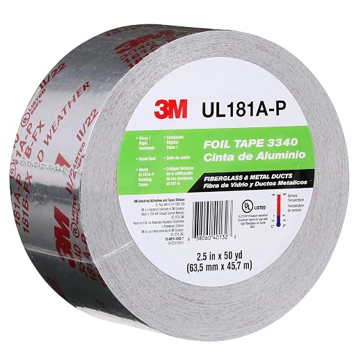 3M Aluminum Foil Tape 3340, 2.5" x 50 yd, 4.0 mil, 1 Roll | HVAC, Sealing and - Image 2