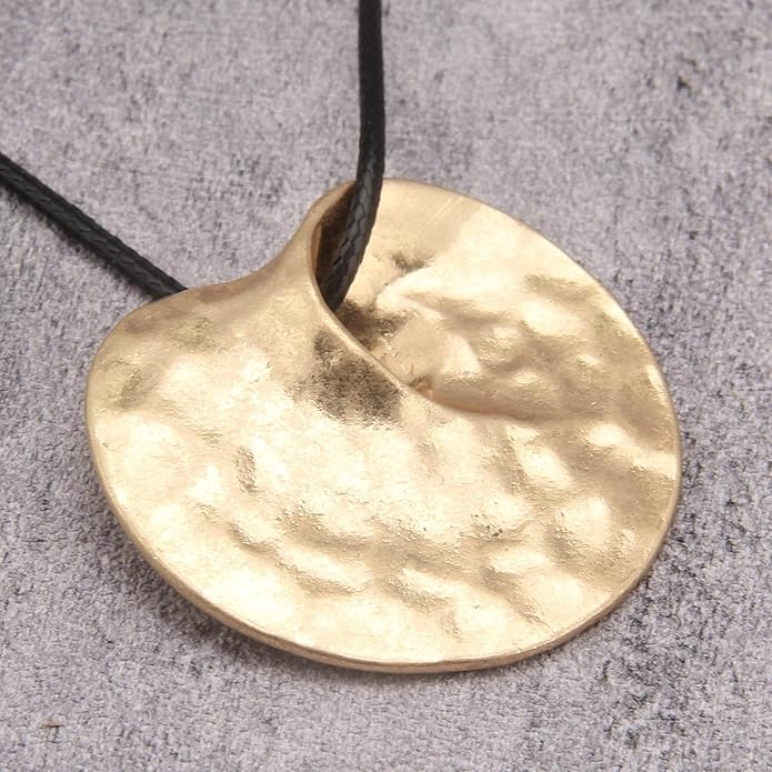 Women's Leather Long Necklace Bohemian Style Circle Retro Pendant Necklace Women's Jewelry