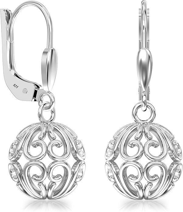 LeCalla 925 Sterling Silver Leverback Drop Earrings Lightweight Bohemia Teardrop Drop Dangle Earring for Women