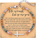 TONY & SANDY Christian Cross Bracelet for Women, Valentine's Day Gifts for Her, Confirmation Baptism Easter Gifts, Unique Gift for Friends Daughter Mom Sister in Christ Birthday Christmas