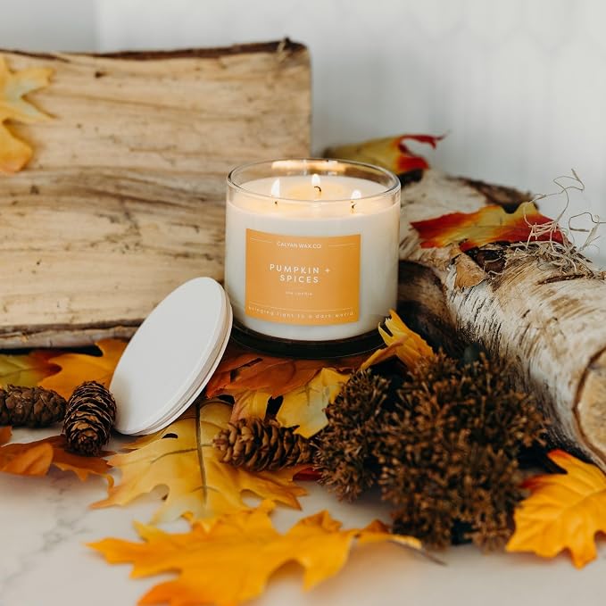 Pumpkin & Spices 3 Wick Scented Candle - Image 3