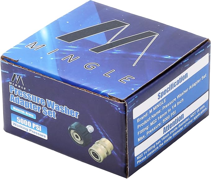 M MINGLE Pressure Washer Adapter Set, Quick Connect Gun to Wand, M22 14mm to - Image 5