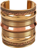 Touchstone Indian Bollywood Handcrafted Slip In Easy To Wear Stylish Wrist Enhancer Designer Broad Jewelry Cuff Bracelet For Women and Men.
