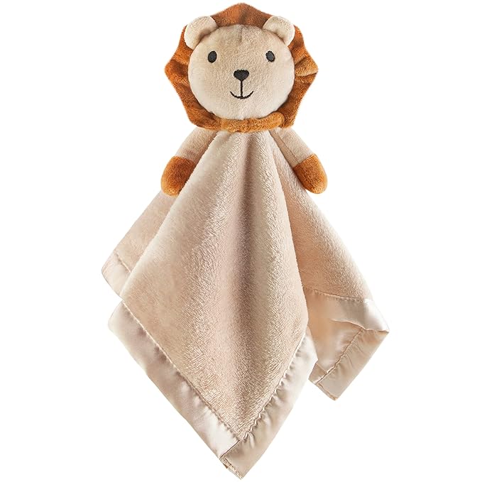 Pro Goleem Lion Security Blanket, Soft Lovey Unisex Lovie Baby Gift for Newborn Boys and Girls Snuggle Toy Stuffed Animal 16 Inch