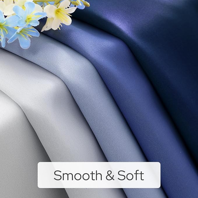 HOMEIDEAS Navy Blue Ombre Blackout Curtains, 52 X 96 Inch Length Gradient Color - Image 3