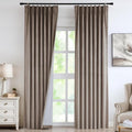 Vision Home Mocha Tan Velvet Pinch Pleated Blackout Curtains 40Wx120L Inch | 2 by VisionHome